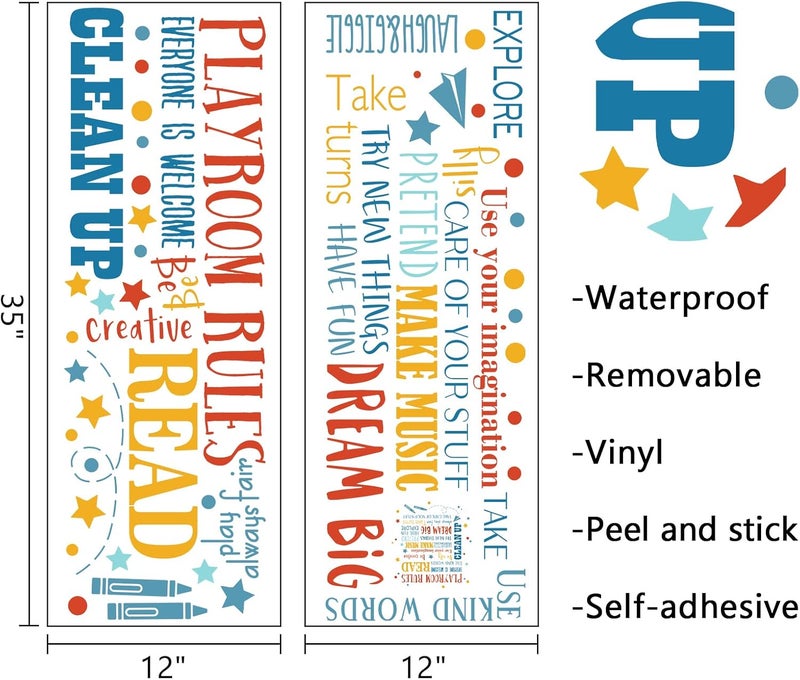 Mfault Playroom Rules Wall Decals - Image 2